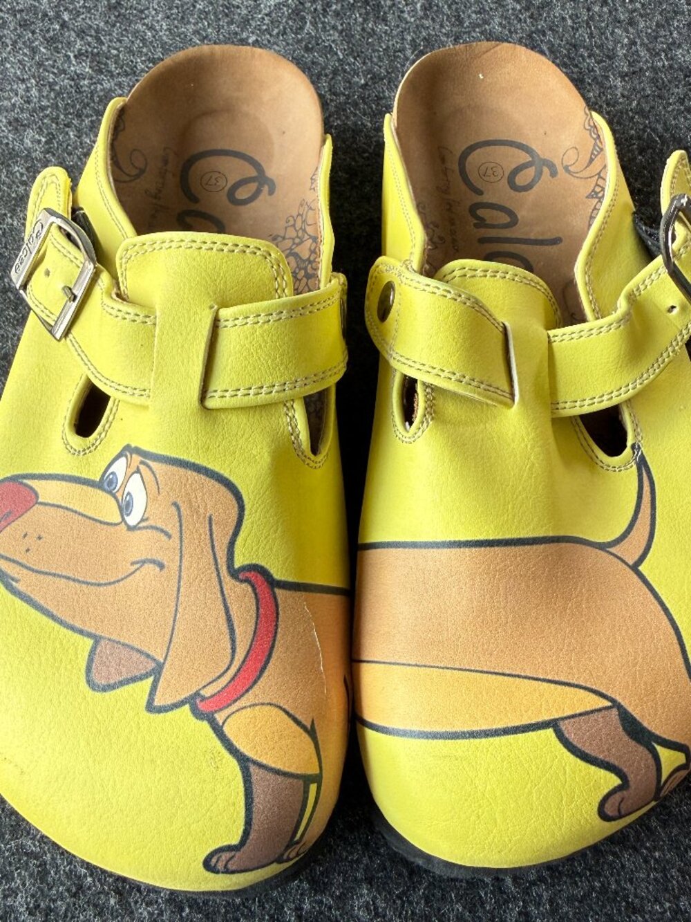 Calceo Dog Puppy Print Cork Clogs Sandals EU 37